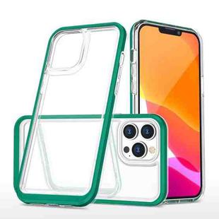 For iPhone 13 Pro Bright Series Clear Acrylic + PC+TPU Shockproof Case (Dark Green)