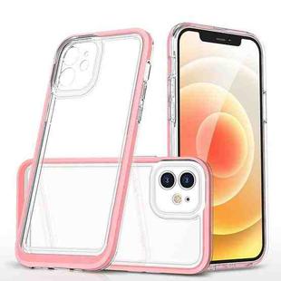 For iPhone 12 Bright Series Clear Acrylic + PC+TPU Shockproof Case(Pink)