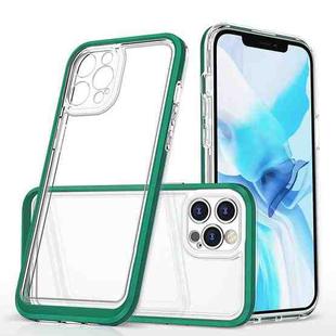 For iPhone 12 Pro Max Bright Series Clear Acrylic + PC+TPU Shockproof Case(Dark Green)