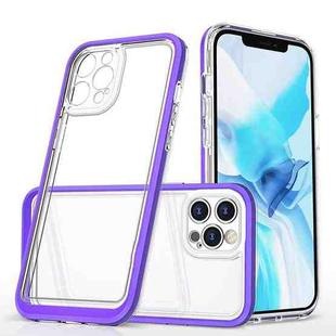 For iPhone 12 Pro Max Bright Series Clear Acrylic + PC+TPU Shockproof Case(Purple)