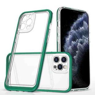 For iPhone 11 Pro Bright Series Clear Acrylic + PC+TPU Shockproof Case (Dark Green)