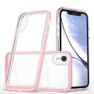 For iPhone XR Bright Series Clear Acrylic + PC+TPU Shockproof Case(Pink)
