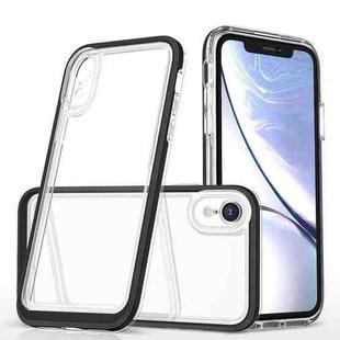 For iPhone XR Bright Series Clear Acrylic + PC+TPU Shockproof Case(Black)