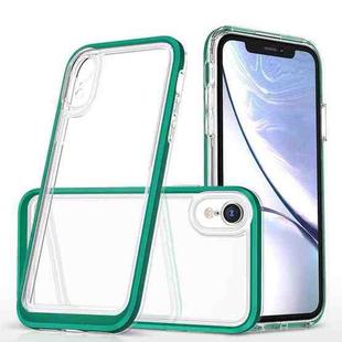 For iPhone XR Bright Series Clear Acrylic + PC+TPU Shockproof Case(Dark Green)