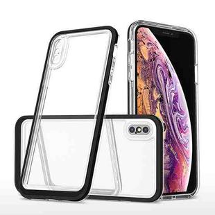 For iPhone XS Max Bright Series Clear Acrylic + PC+TPU Shockproof Case(Black)