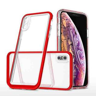For iPhone XS Max Bright Series Clear Acrylic + PC+TPU Shockproof Case(Red)