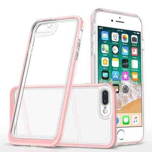 Bright Series Clear Acrylic + PC+TPU Shockproof Case For iPhone 8 Plus / 7 Plus(Pink)