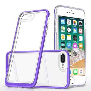 Bright Series Clear Acrylic + PC+TPU Shockproof Case For iPhone 8 Plus / 7 Plus(Purple)