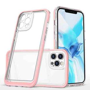 For iPhone 12 Pro Bright Series Clear Acrylic + PC+TPU Shockproof Case(Pink)