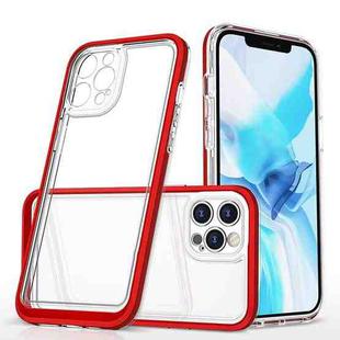 For iPhone 12 Pro Bright Series Clear Acrylic + PC+TPU Shockproof Case(Red)