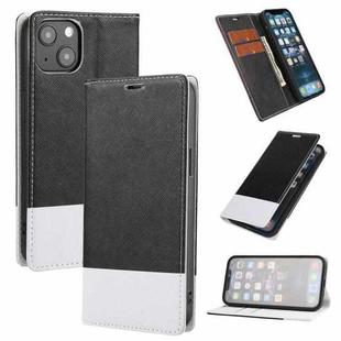 For iPhone 13 mini Cross Texture Magnetic Horizontal Flip Leather Case with Card Slots & Holder & Wallet (Black)