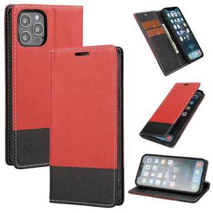 For iPhone 13 Pro Max Cross Texture Magnetic Horizontal Flip Leather Case with Card Slots & Holder & Wallet (Red)