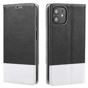 For iPhone 12 / 12 Pro Cross Texture Magnetic Horizontal Flip Leather Case with Card Slots & Holder & Wallet(Black)
