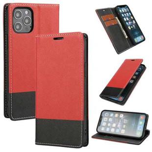 For iPhone 12 Pro Max Cross Texture Magnetic Horizontal Flip Leather Case with Card Slots & Holder & Wallet(Red)