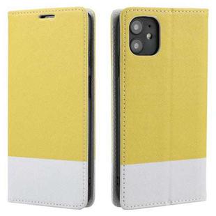 For iPhone 11 Cross Texture Magnetic Horizontal Flip Leather Case with Card Slots & Holder & Wallet (Yellow)