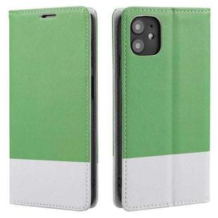 For iPhone 11 Cross Texture Magnetic Horizontal Flip Leather Case with Card Slots & Holder & Wallet (Green)