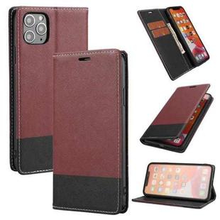 For iPhone 11 Pro Cross Texture Magnetic Horizontal Flip Leather Case with Card Slots & Holder & Wallet (Wine Red)