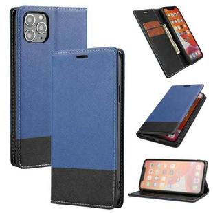 For iPhone 11 Pro Max Cross Texture Magnetic Horizontal Flip Leather Case with Card Slots & Holder & Wallet (Blue)