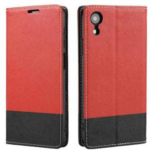 For iPhone XR Cross Texture Magnetic Horizontal Flip Leather Case with Card Slots & Holder & Wallet(Red)