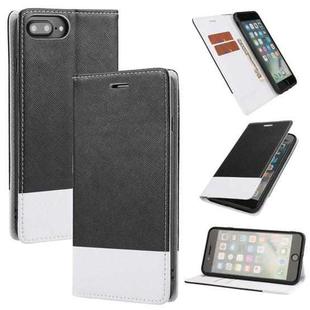Cross Texture Magnetic Horizontal Flip Leather Case with Card Slots & Holder & Wallet For iPhone 8 Plus / 7 Plus(Black)