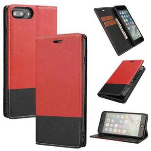 Cross Texture Magnetic Horizontal Flip Leather Case with Card Slots & Holder & Wallet For iPhone 8 Plus / 7 Plus(Red)