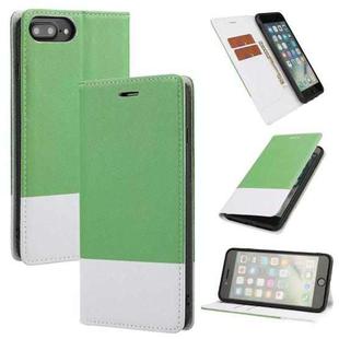 Cross Texture Magnetic Horizontal Flip Leather Case with Card Slots & Holder & Wallet For iPhone 8 Plus / 7 Plus(Green)