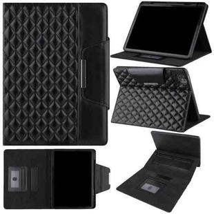 For iPad Pro 11 (2021 / 2020 / 2018) / Air 10.9 2020 Checkered Pattern Horizontal Flip Leather Tablet Case with Holder & Card Slots & Hand Strap(Black)