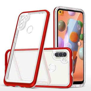 For Samsung Galaxy A11 Bright Series Clear Acrylic + PC+TPU Shockproof Case(Red)