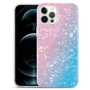 For iPhone 12 / 12 Pro Gradient Color Shell Texture IMD TPU Shockproof Case(Gradient Pink Blue)