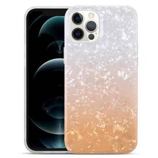 For iPhone 11 Pro Max Gradient Color Shell Texture IMD TPU Shockproof Case (Gradient White Orange)