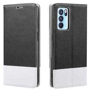 For OPPO A55 5G Cross Texture Magnetic Horizontal Flip Leather Case with Card Slots & Holder & Wallet(Black)