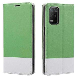 For OPPO Realme 8 5G Cross Texture Magnetic Horizontal Flip Leather Case with Card Slots & Holder & Wallet(Green)