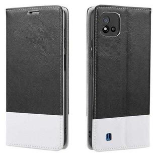 For OPPO Realme C15 Cross Texture Magnetic Horizontal Flip Leather Case with Card Slots & Holder & Wallet(Black)