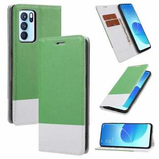 For OPPO Reno6 Pro 5G Cross Texture Magnetic Horizontal Flip Leather Case with Card Slots & Holder & Wallet(Green)