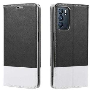 For OPPO Reno6 5G Cross Texture Magnetic Horizontal Flip Leather Case with Card Slots & Holder & Wallet(Black)