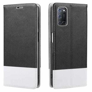 For OPPO A52 Cross Texture Magnetic Horizontal Flip Leather Case with Card Slots & Holder & Wallet(Black)