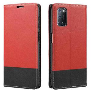 For OPPO A52 Cross Texture Magnetic Horizontal Flip Leather Case with Card Slots & Holder & Wallet(Red)