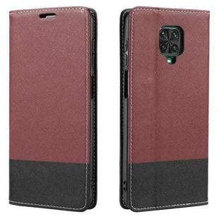 For Xiaomi Redmi Note 9 Pro Cross Texture Magnetic Horizontal Flip Leather Case with Card Slots & Holder & Wallet(Wine Red)