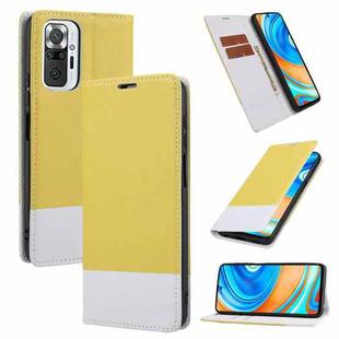 For Xiaomi Redmi Note 10 Pro Cross Texture Magnetic Horizontal Flip Leather Case with Card Slots & Holder & Wallet(Yellow)