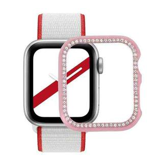 Metal Diamond Protective Watch Case For Apple Watch Series 6 & SE & 5 & 4 40mm(Pink)