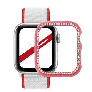 Metal Diamond Protective Watch Case For Apple Watch Series 6 & SE & 5 & 4 40mm(Red)