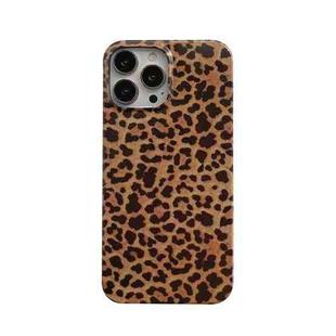 For iPhone 13 Pro Max Leopard Pattern Non-full Coverage TPU Protective Case (Brown)