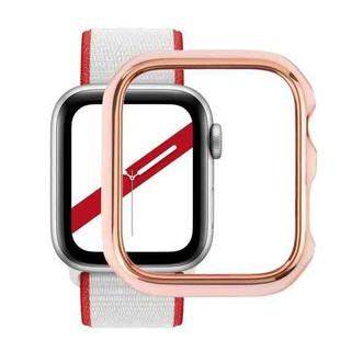 Dual-color Electroplating PC Protective Watch Case For Apple Watch Series 7 & 6 & SE & 5 & 4 44mm(Rose Gold Edge + Foundation)