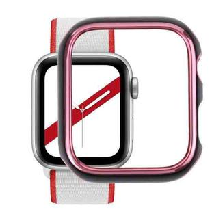 Dual-color Electroplating PC Protective Watch Case For Apple Watch Series 7 & 6 & SE & 5 & 4 44mm(Pink Edge + Black Bottom)