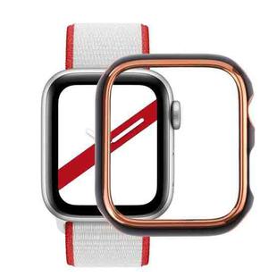 Dual-color Electroplating PC Protective Watch Case For Apple Watch Series 7 & 6 & SE & 5 & 4 40mm(Rose Gold Edge + Black Bottom)