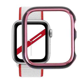 Dual-color Electroplating PC Protective Watch Case For Apple Watch Series 7 & 6 & SE & 5 & 4 40mm(Pink Edge + Black Bottom)