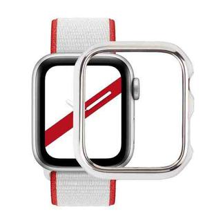 Dual-color Electroplating PC Protective Watch Case For Apple Watch Series 3 & 2 & 1 38mm(Silver Edge + White Background)