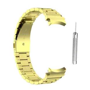For Samsung Galaxy Watch4 / Watch4 Classic Three Strains Steel Watch Band(Gold)