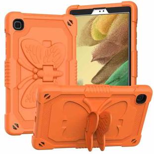 Pure Color PC + Silicone Anti-drop Protective Case with Butterfly Shape Holder & Pen Slot For Samsung Galaxy Tab A7 Lite 8.7 SM-T220 / SM-T225(Kumquat)