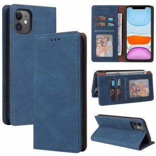 Simple Suction Closure Horizontal Flip Leather Case with Holder & Card Slot & Wallet For iPhone 11 Pro(Blue)